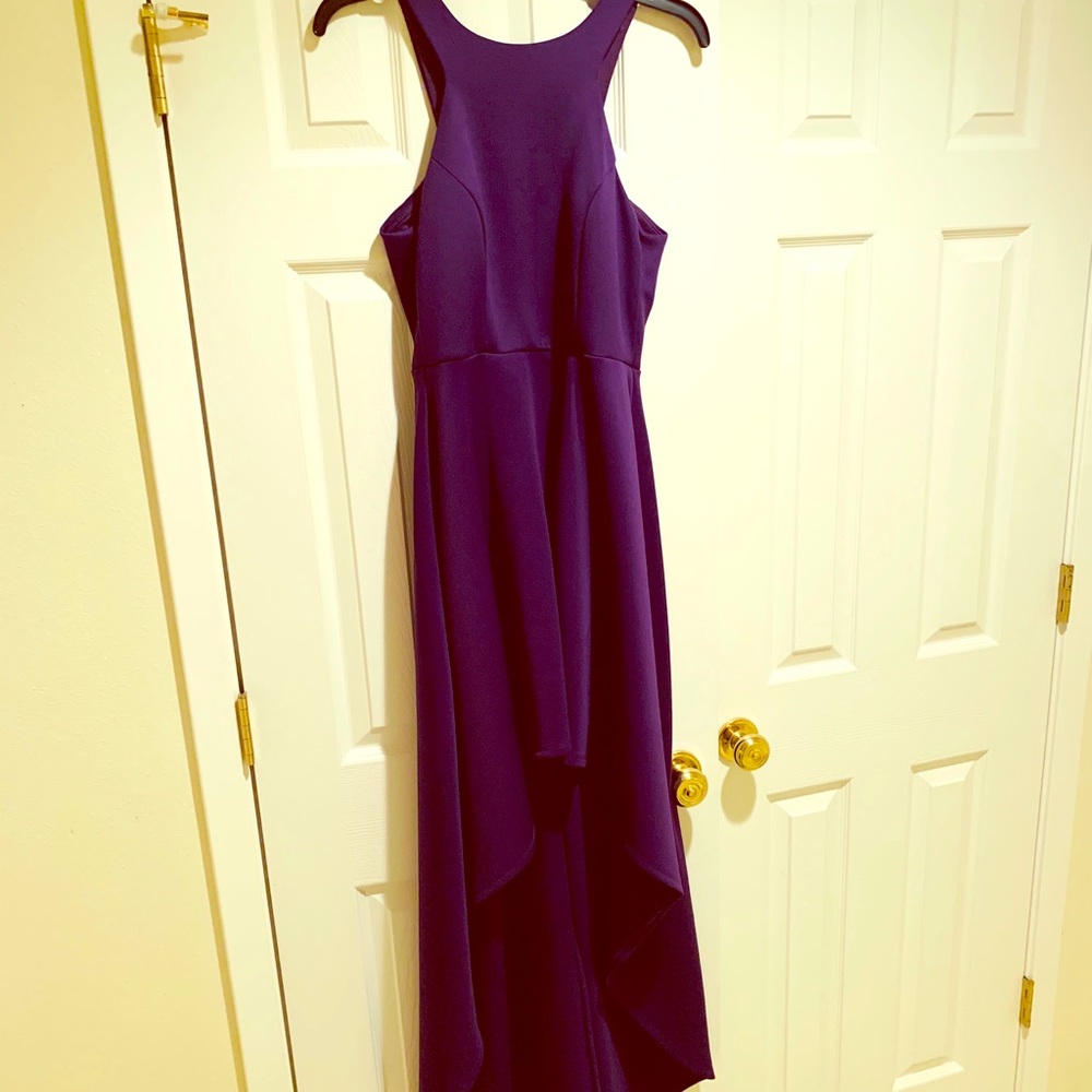 Royal purple high low gown!